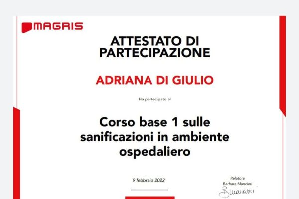 certificazione per ambiente ospedaliero pulizie